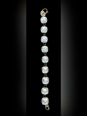 Victoria Lynn Crystal Link Bracelet - Clear Iridescent